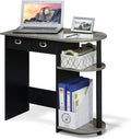 Go Green Home Laptop Desk with 2 Drawer Bins - Compact Home Office