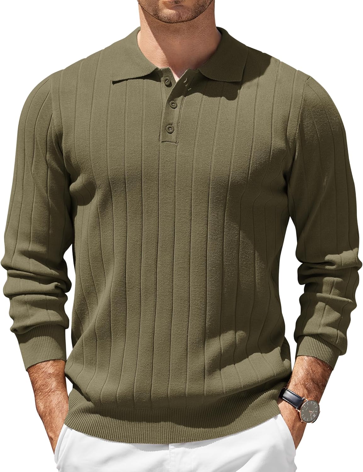 Stylish Mens Knit Polo Sweater for Casual and Formal Wear