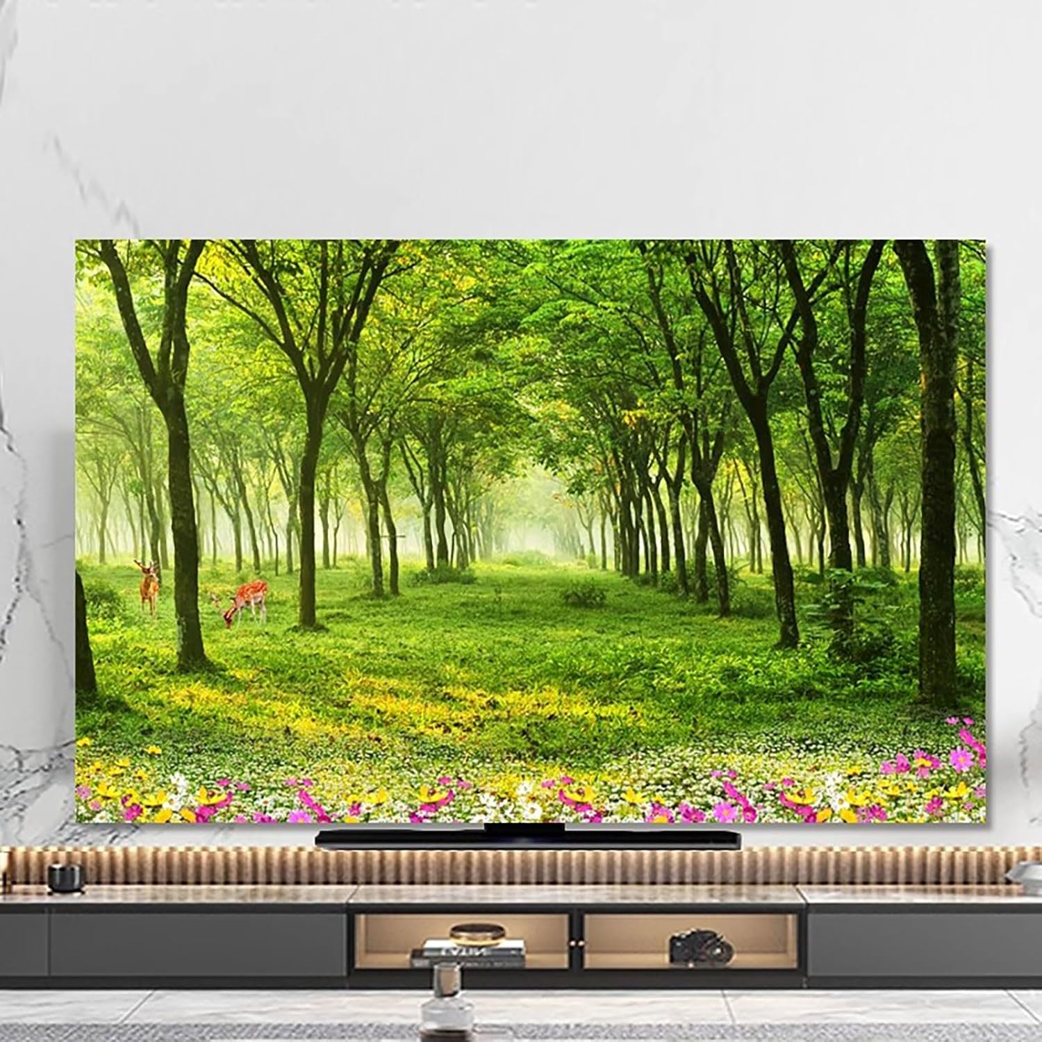 Art Printing TV Dust Cover for 32-85Inches Indoor TV Use