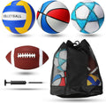 Sport Ball Set 4 Pcs Official Size Soccer Basketball Football