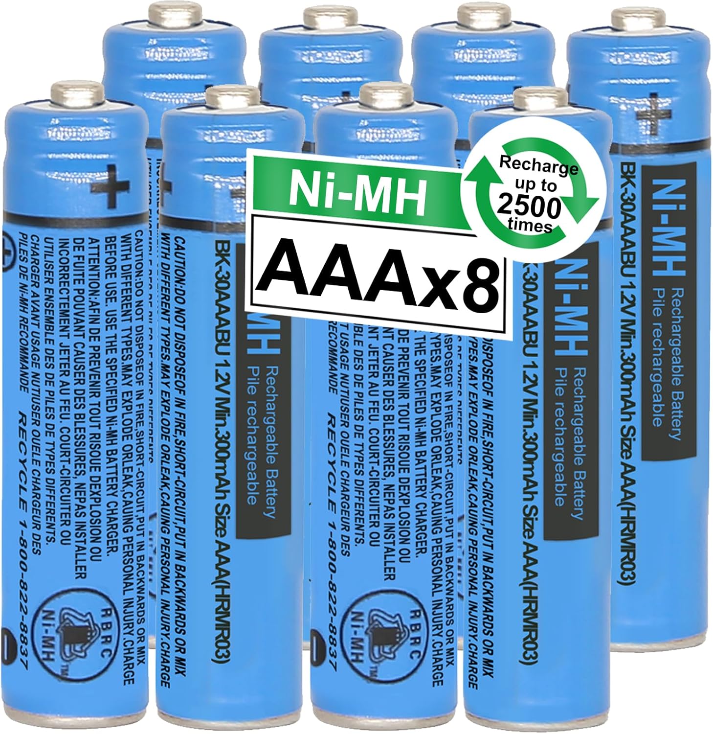 OSIM 8PCS BK-30AAABU Rechargeable Batteries for Electronics