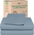 Twin XL Organic Cotton Percale Bed Sheets Set - Cool, Crisp Comfort