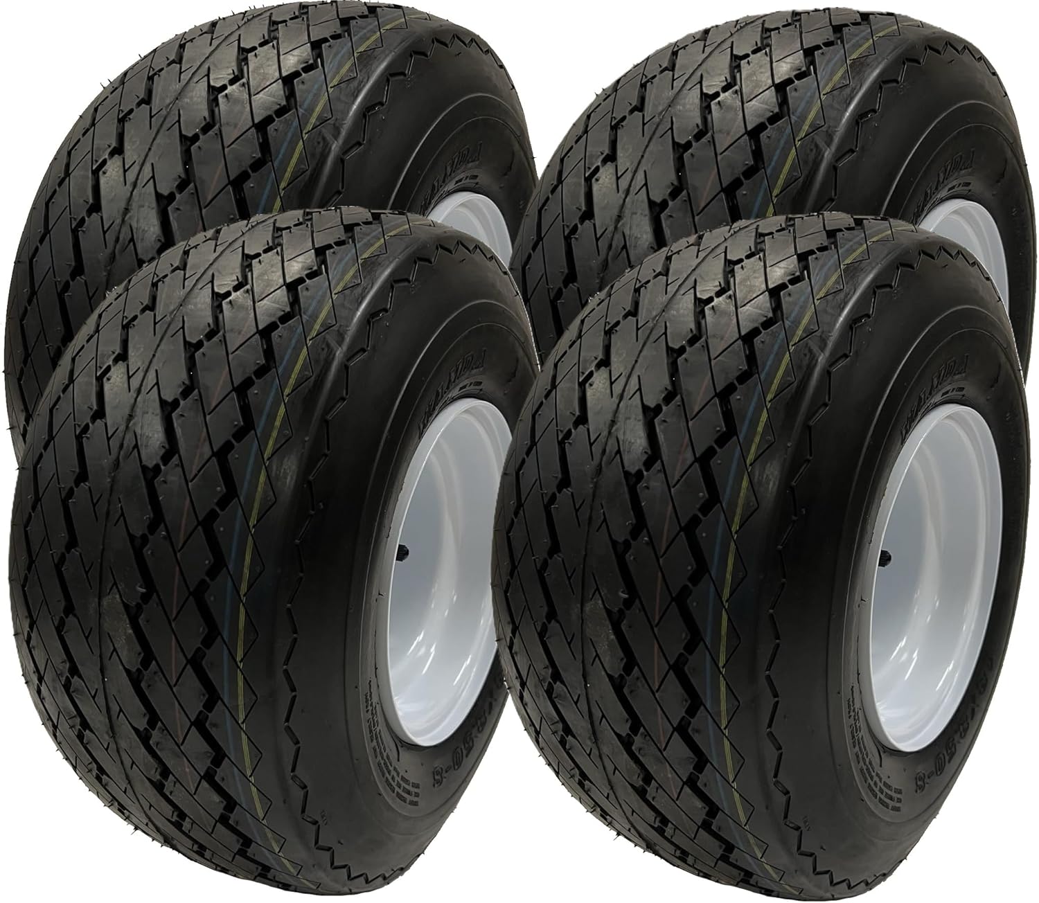 4-Pack 8in Golf Cart Wheels Tires for Club Car and More