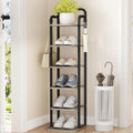 6 Tiers Vertical Shoe Rack Narrow Shoe Tower - Space Saving Shoe Shelf