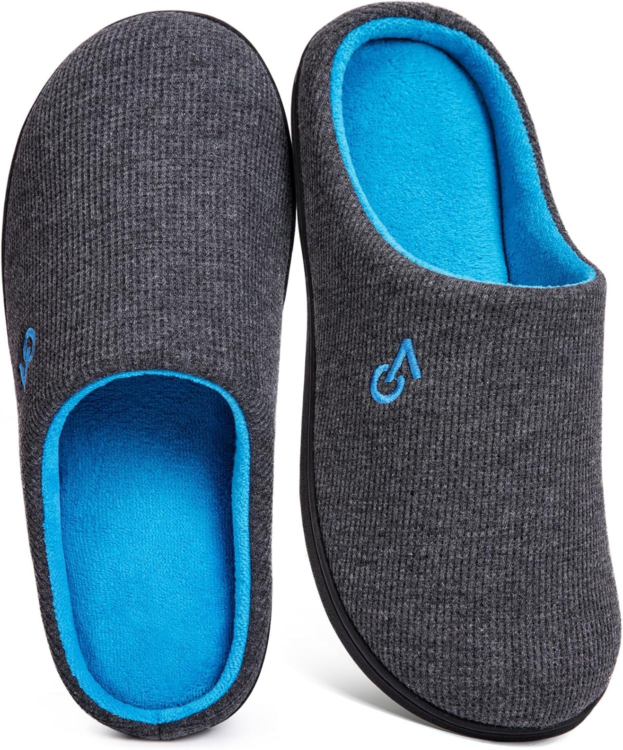 VeraCosy Men's Two-Tone Memory Foam Slippers for Comfort