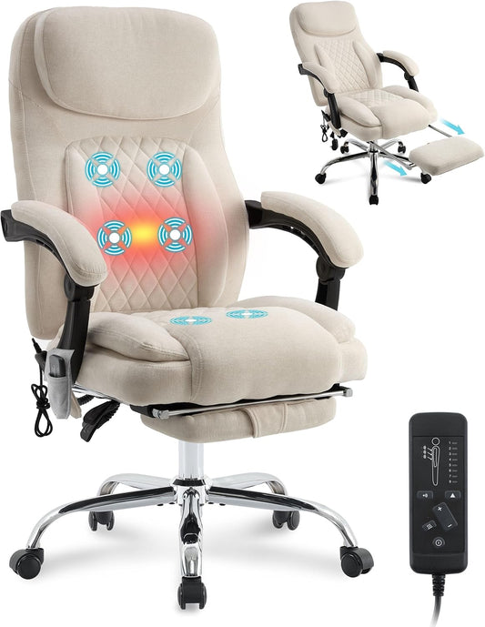 6-Point Massage Office Chair with Heated Ergonomic Design