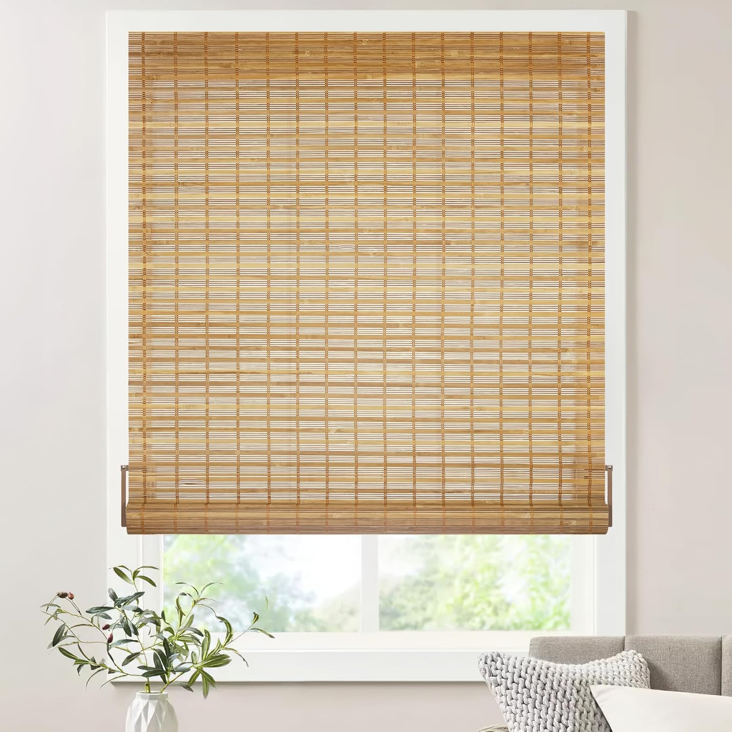Bamboo Roller Shades by LazBlinds - No Tools, Cordless Design