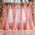 30ft x 10ft Dusty Rose Backdrop Curtain with Lights for Events