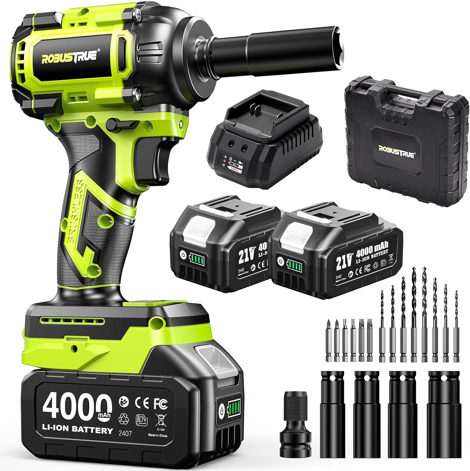 Cordless Impact Wrench with 590Ft-lbs Torque for Home Use