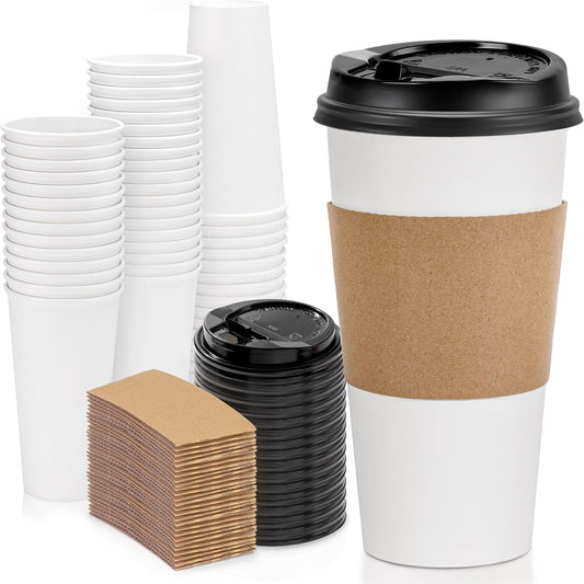 50 Pack Leak-Proof Coffee Cups for Home & Office
