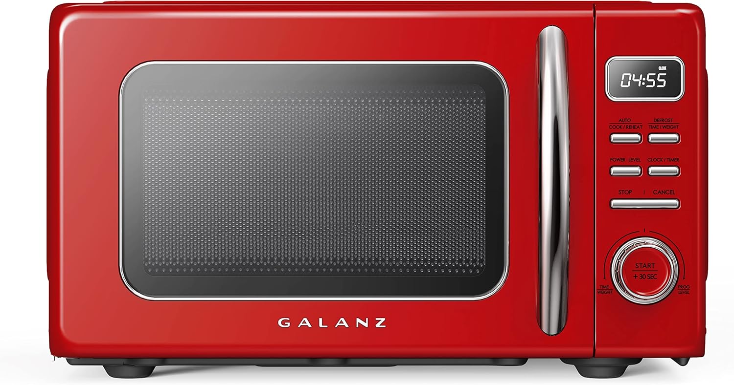 Galanz Retro Countertop Microwave Oven with Auto Cook & Reheat