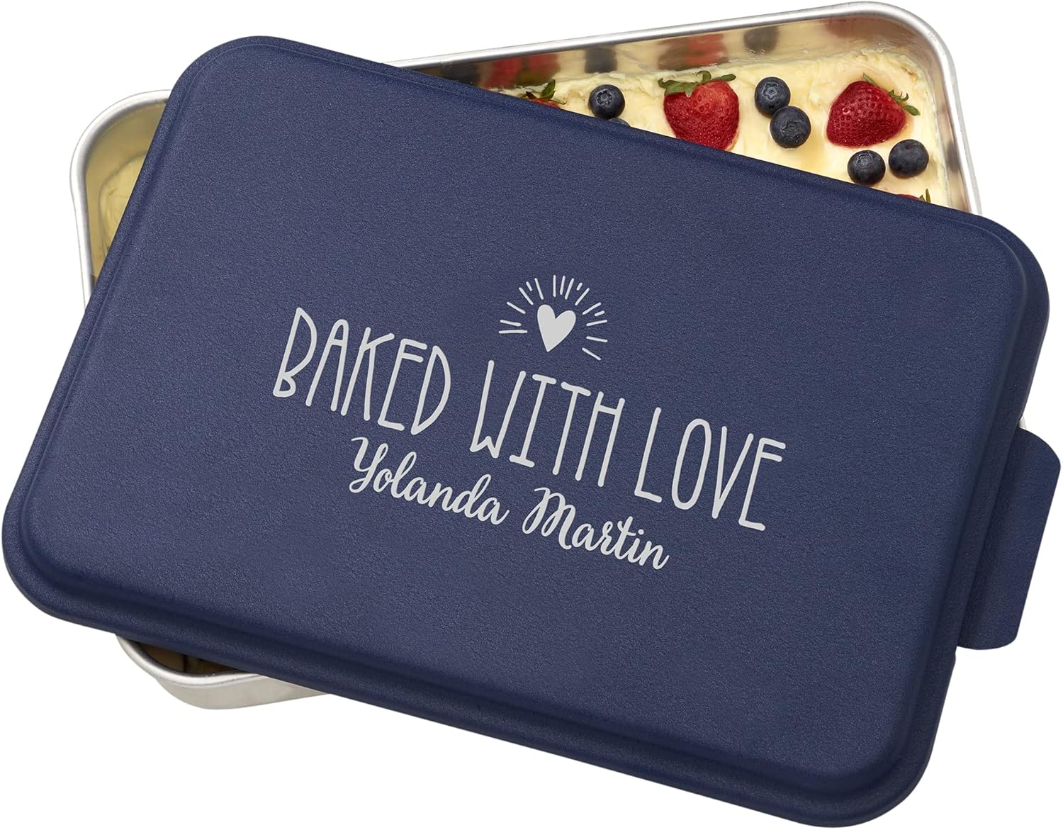 Personalization Universe Aluminum Personalized Cake Pan with Lid