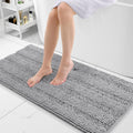 Chenille Striped Bathroom Rug 47x20 - Extra Thick Absorbent Plush