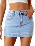 BISUAL Denim Skirt Women Casual Mini Skirt High Waisted Style