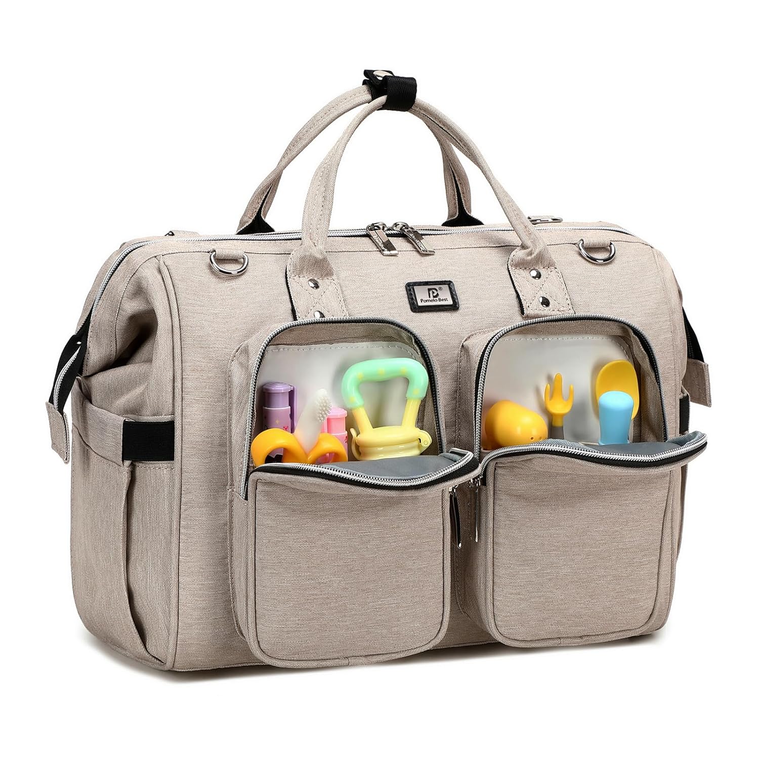 Stylish Diaper Tote Set with Stroller Straps - Pomelo Best