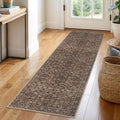 2x6 Rust Washable Runner Rug for Hallways - Soft Low-Pile Runner