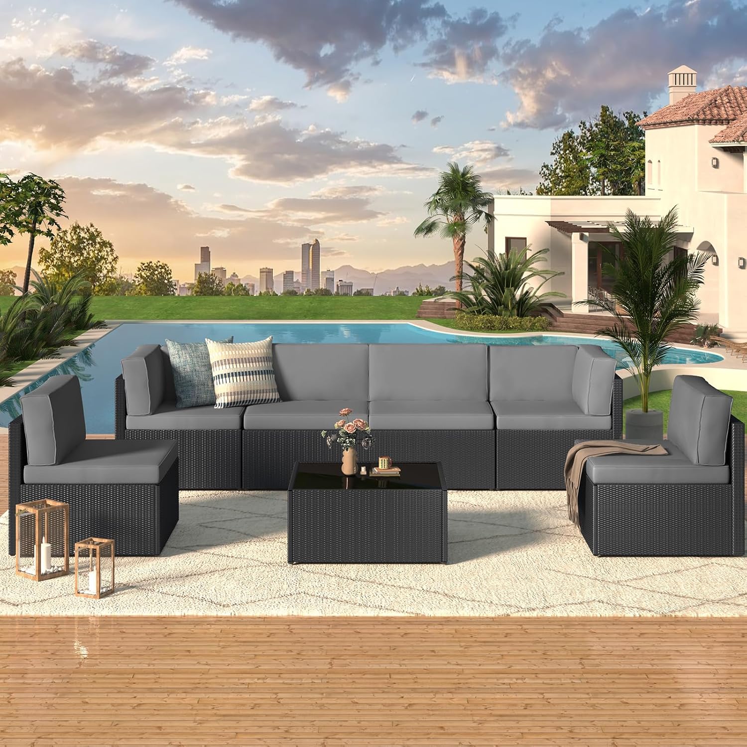 U-MAX 7 Piece Outdoor Patio Furniture Set for Modern Spaces