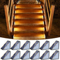 Solar Step Lights for Outside - Bright 80 Lumen Solar Stair Lights