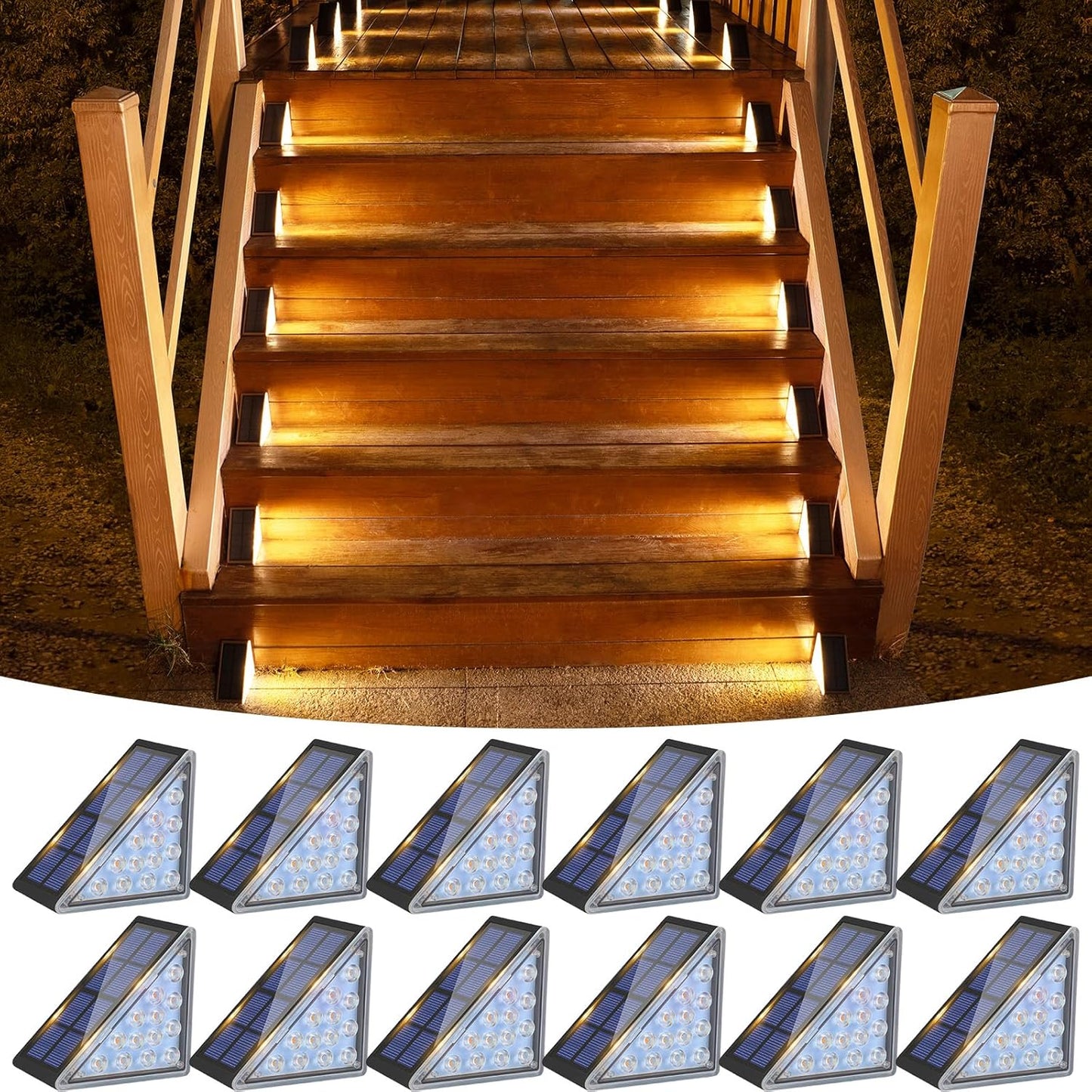 VOLISUN Solar Step Lights for Outside - Bright & Waterproof Design