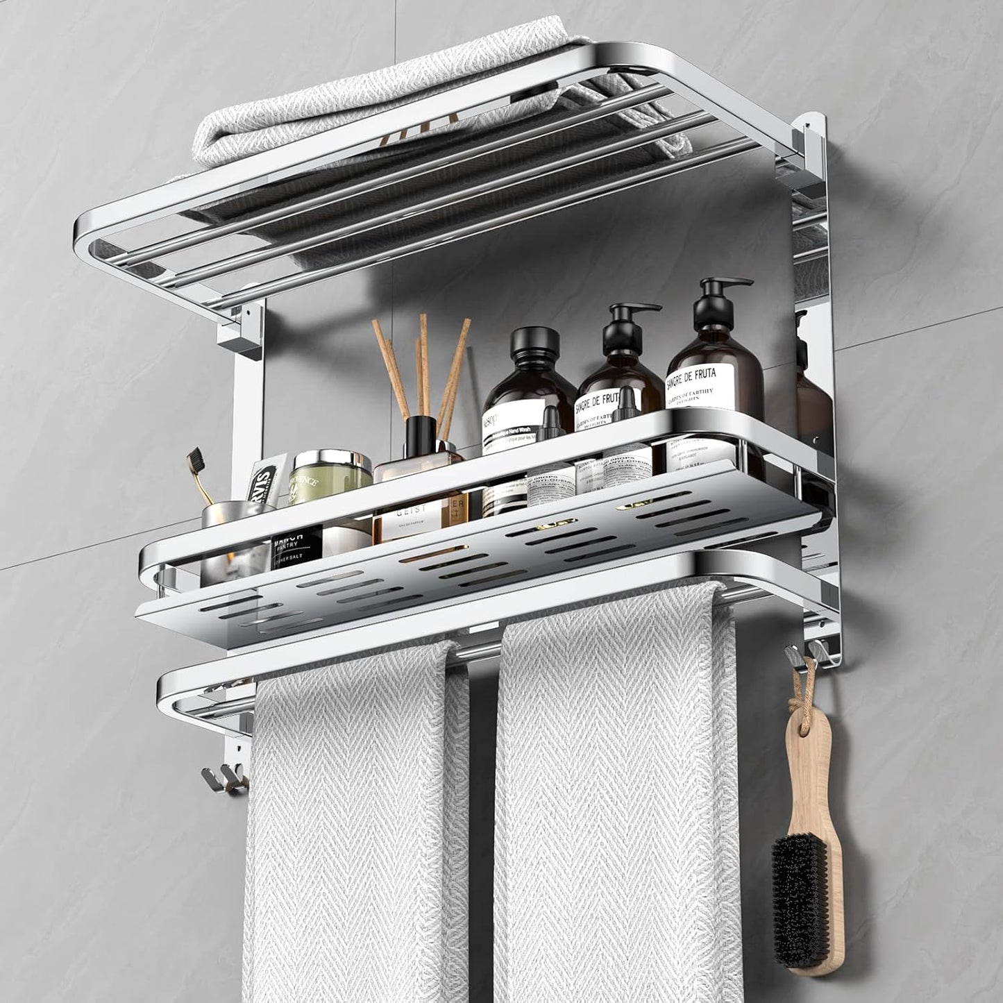 22.8Inch Stainless Steel Towel Rack for Bathroom Organization
