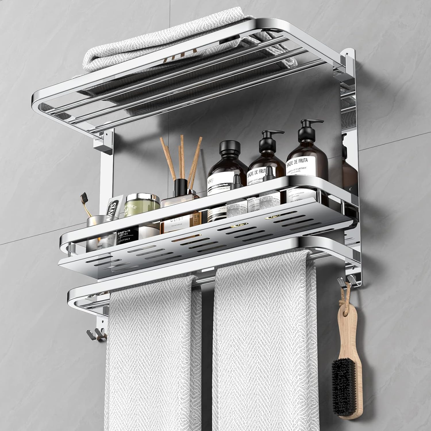 22.8Inch Stainless Steel Towel Rack for Bathroom Organization
