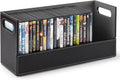 DVD Storage Box - Stackable Faux Leather Organizer for DVDs