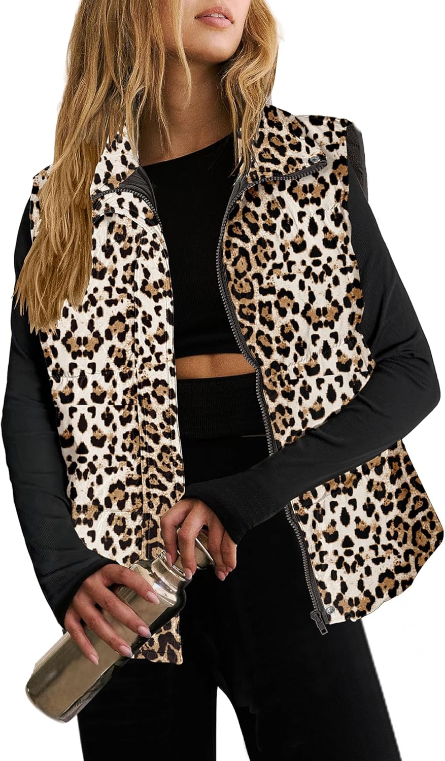 Zeagoo Women Puffer Vest Lightweight Stand Collar for Winter