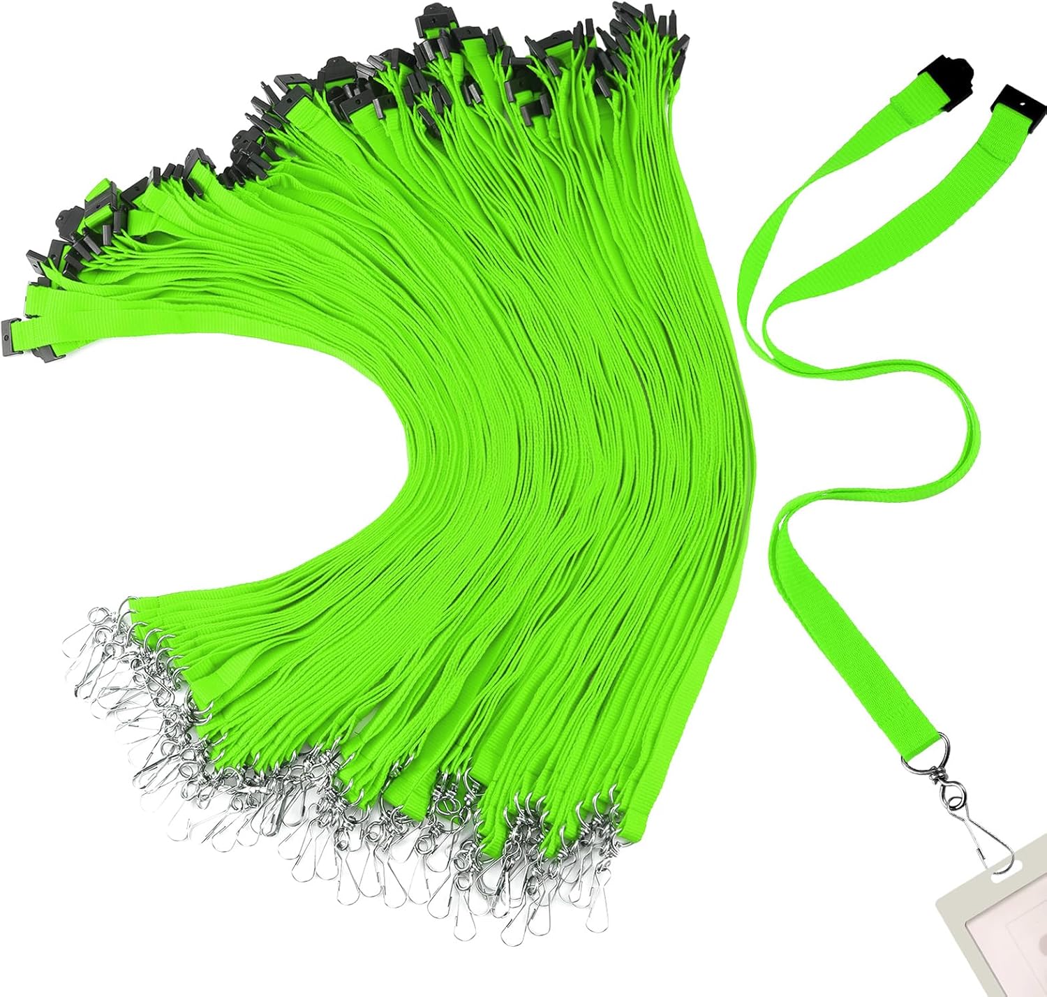 120 Pcs Breakaway Lanyards for ID Badges in Fluorescent Green