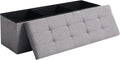 Cuyoca 45.3 Inches Foldable Seat Footrest Shoe Bench Storage