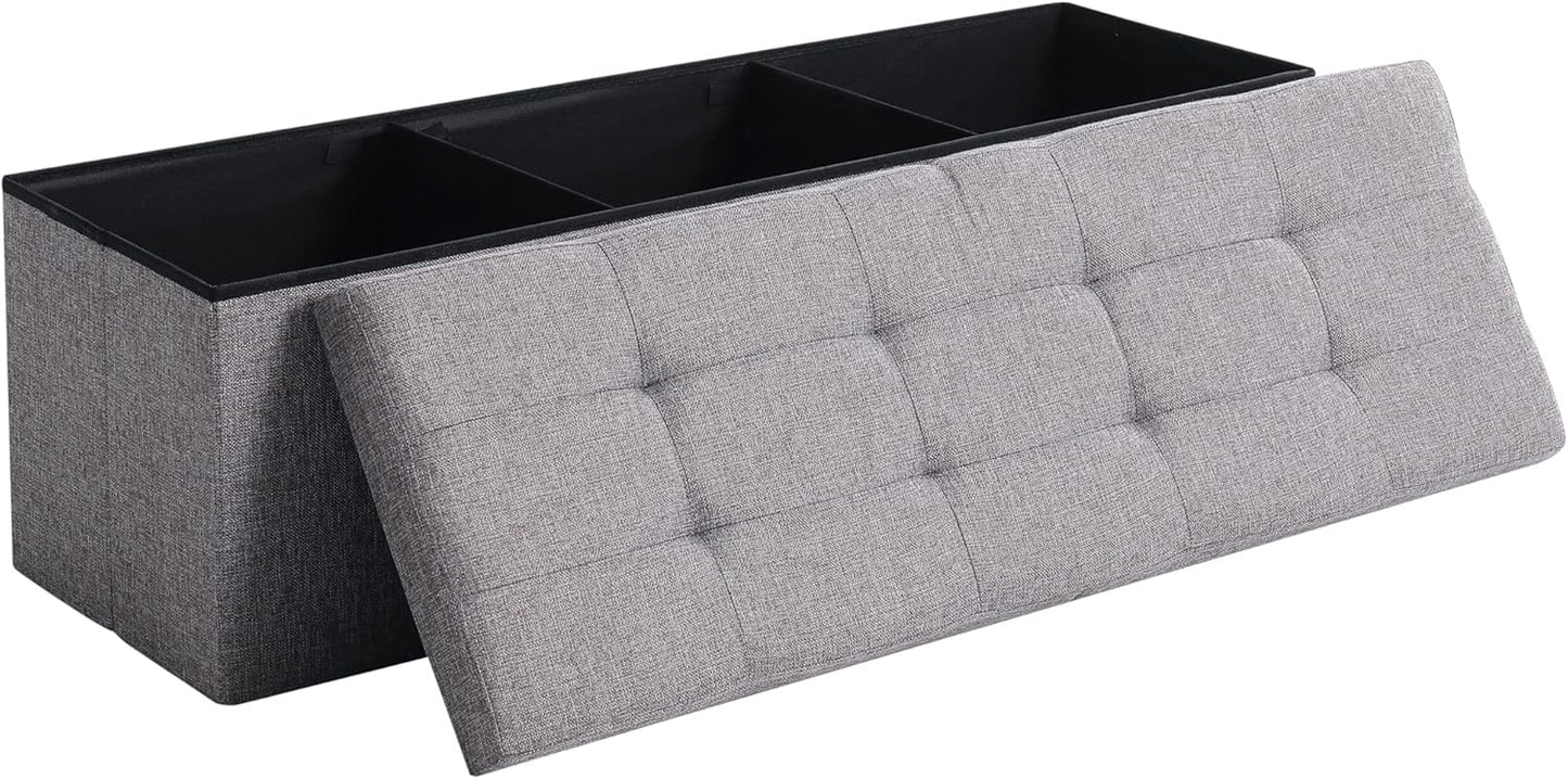 Cuyoca 45.3 Inches Foldable Seat Footrest Shoe Bench Storage