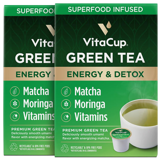 VitaCup Green Tea Pods for Energy and Detox with Matcha