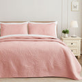 Queen Blush Pink Quilt Bedding Set - Lightweight All-Season Coverlet