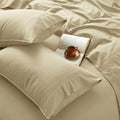 3Pcs Organic Linen Sheets Twin Size - Breathable Yellow Twin Sheet Set