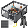 Foldable Baby Playpen with Mat 59x71 in - Portable Large Play Yard
