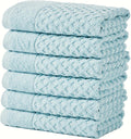 Great Bay Home Blue Hand Towel Set - 6 Pack 26x16 Pale Blue - Soft
