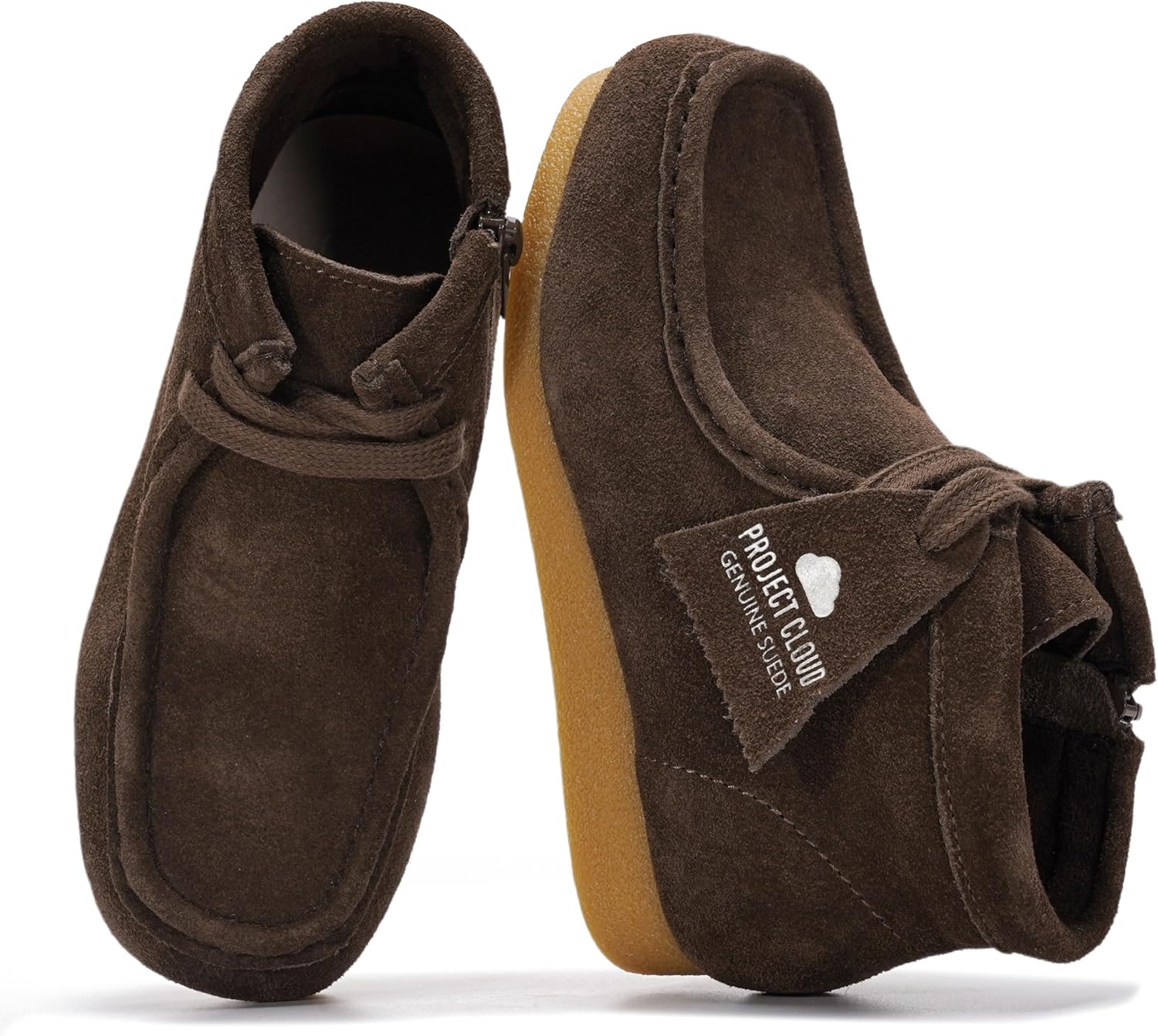 Project Cloud Kids Boots: Genuine Leather Chukka Non-Slip Shoes