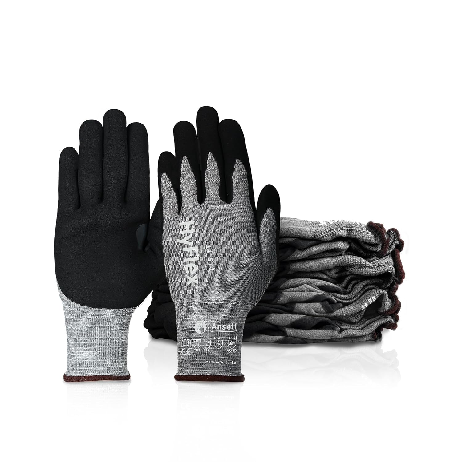 Ansell HyFlex 11-571 Ultra-Light Industrial Safety Gloves Pack