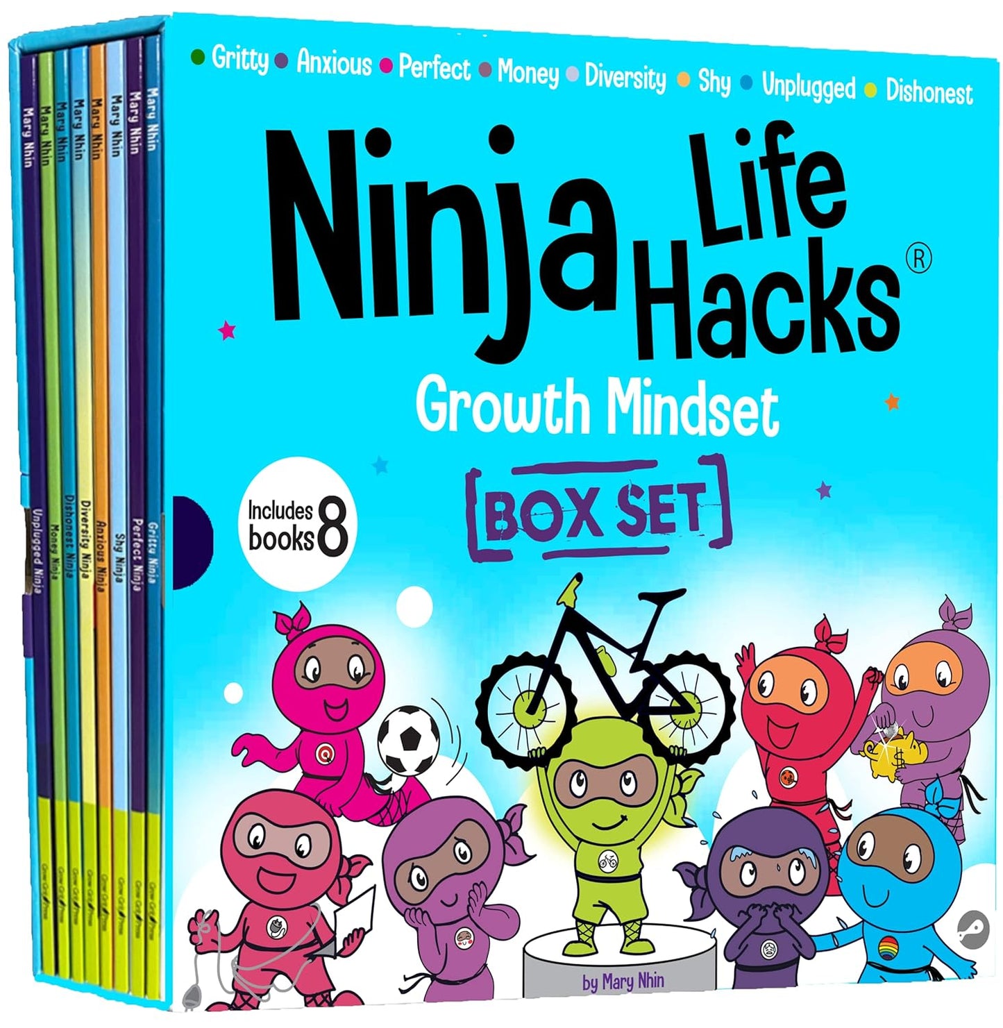 Ninja Life Hacks Growth Mindset 8 Book Box Set for Kids