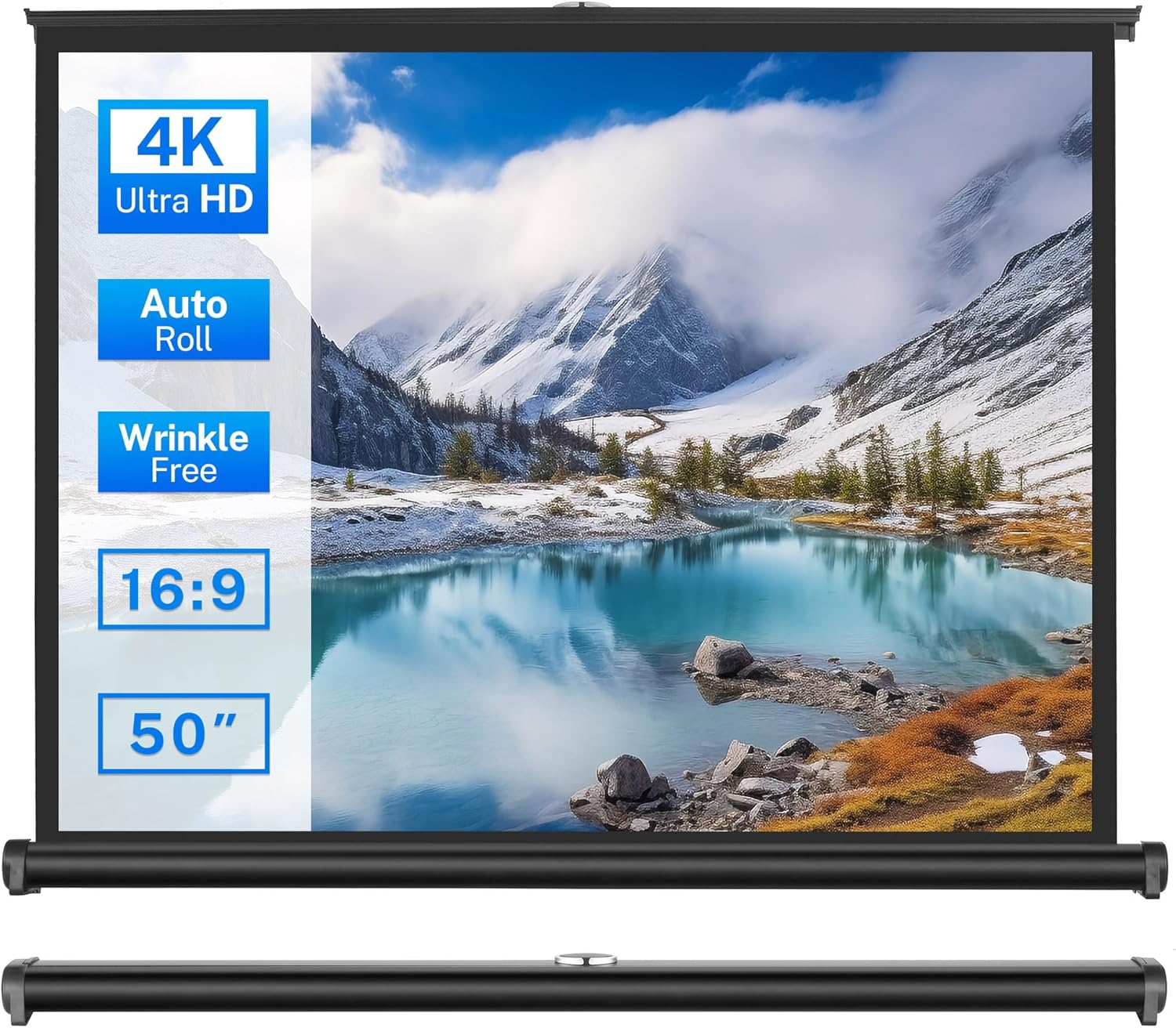 50 inch Portable Projector Screen for Gaming and Movies
