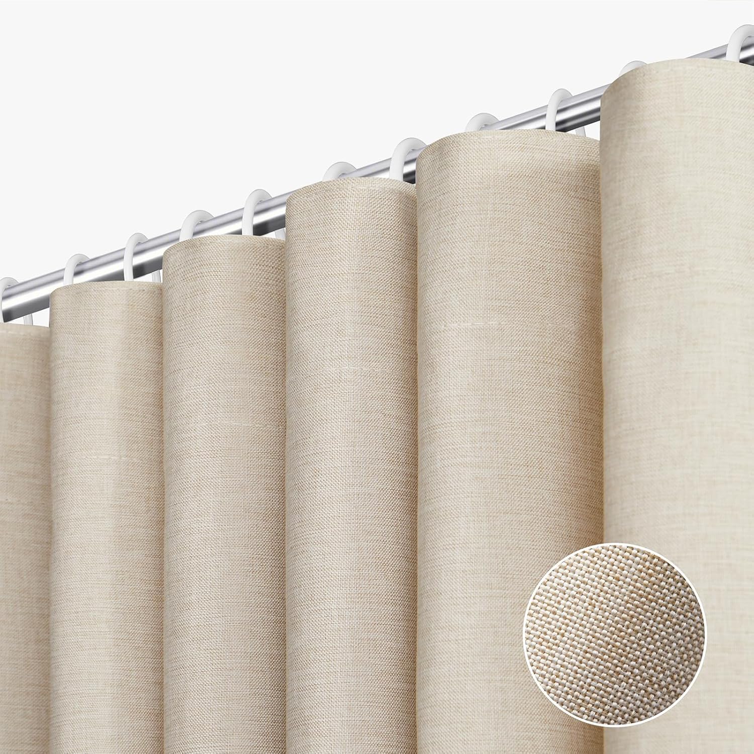 Yuanice Adjustable Linen Shower Curtain - Waterproof & Heavy Duty!
