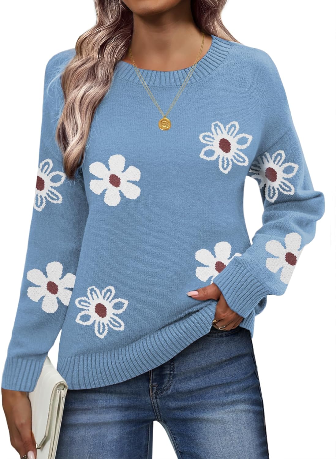 Zeagoo Fall Sweaters for Women 2025 Long Sleeve Knit Pullover