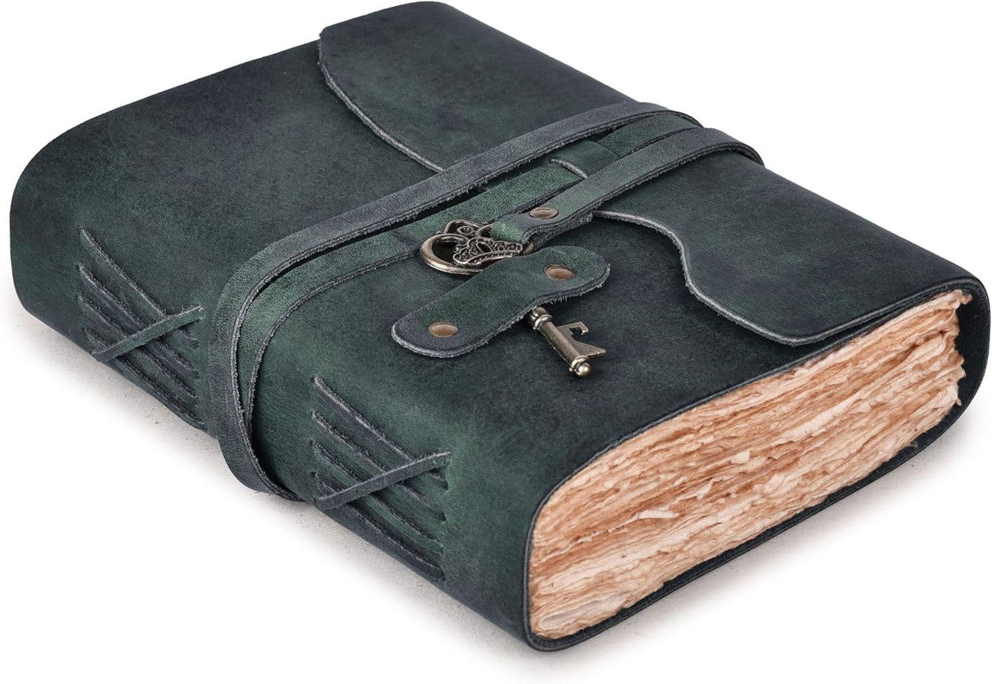 Vintage Leather Journal with Handmade Deckle Edge Paper