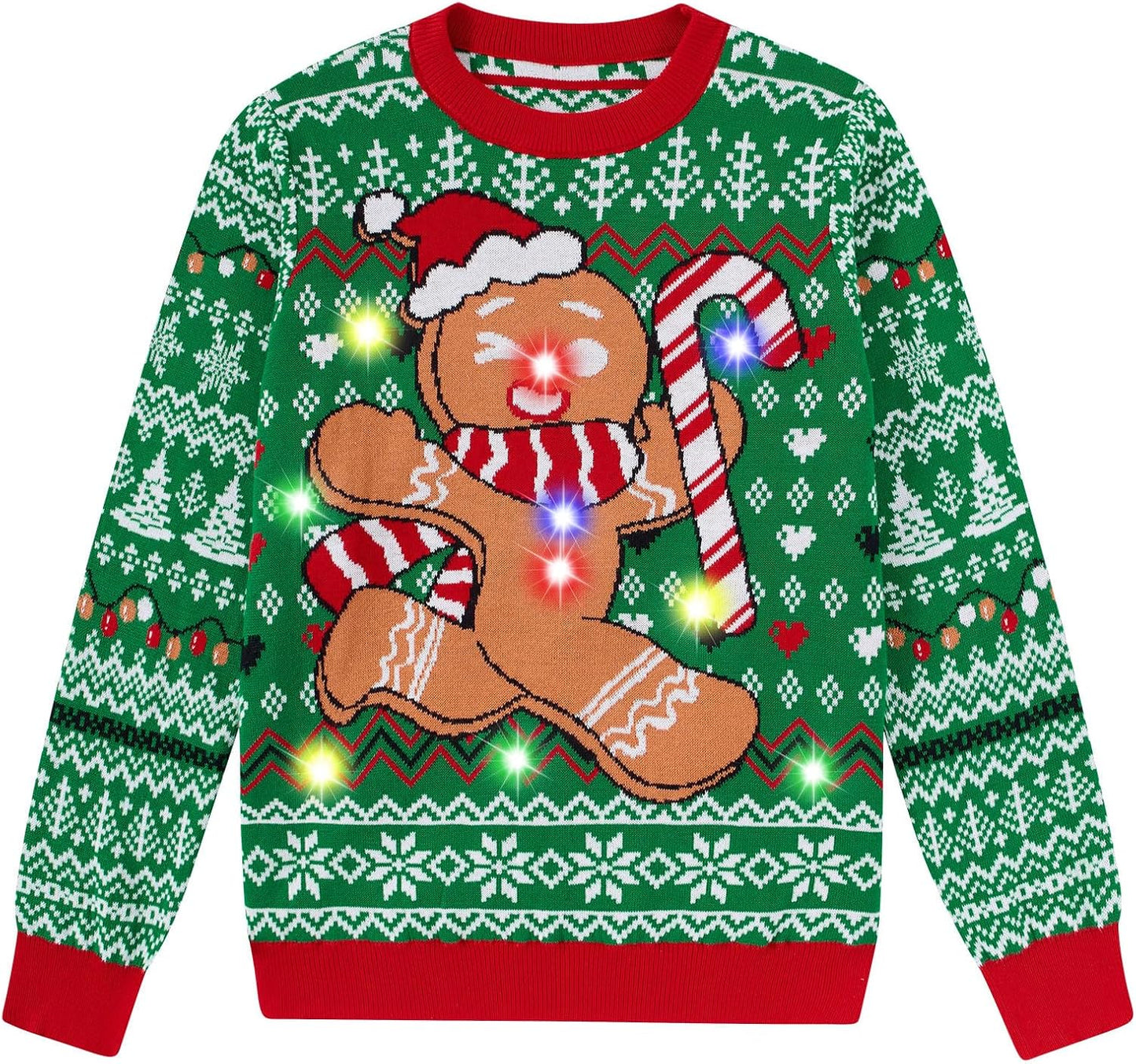 Funnycokid Kids Ugly Christmas Sweater Light Up for Boys Girls
