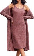 Ekouaer Women's Knit Robe and Lounge Set for Stylish Comfort