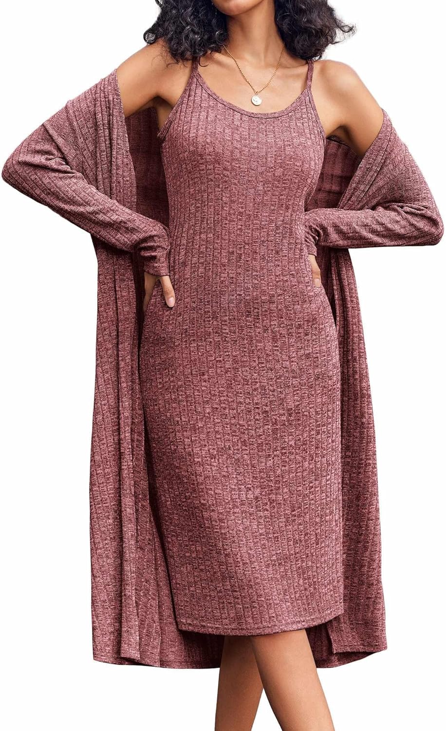 Ekouaer Womens Knit Robe Set for Comfort and Style