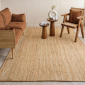 GRUHUM Jute Area Rug 5x8 ft Rectangle - Handwoven Natural Fiber
