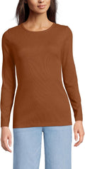 Women's Cotton Rib Knit Long Sleeve T-Shirt - Soft Layering Tee