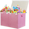 122L Large Toy Box Chest with Lid - Spacious Foldable Storage for Kids