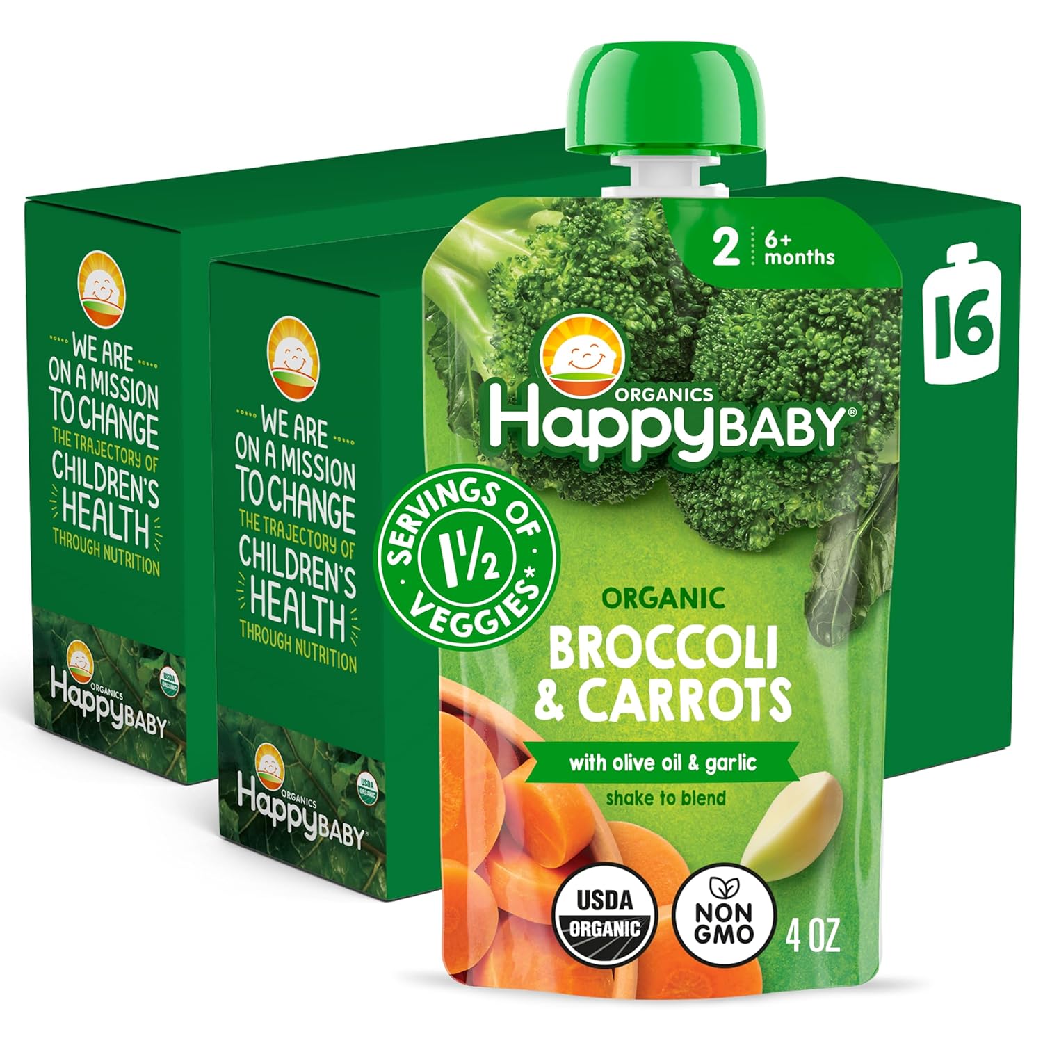 Happy Baby Organics Savory Blends Broccoli & Carrots Baby Food
