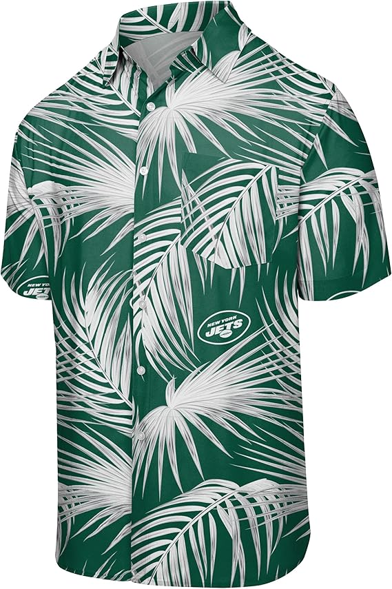 Foco Men's NFL Floral Tropical Button-Up Shirt for Fans